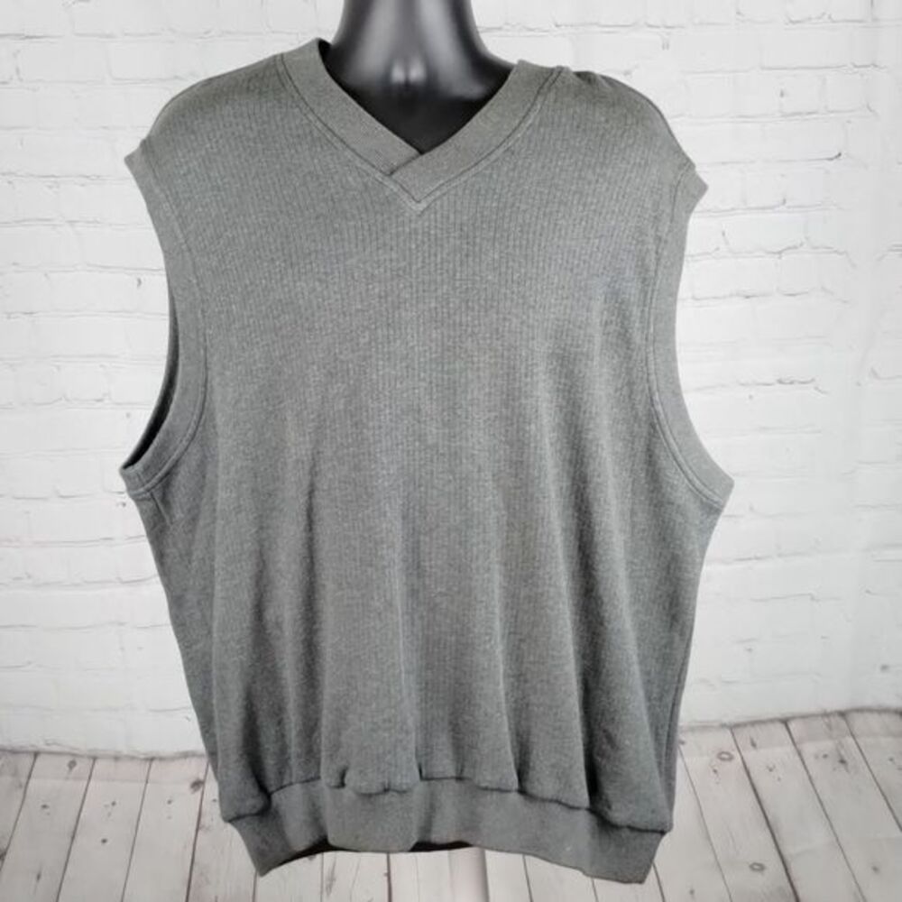 Nike Golf Gray Vintage Vneck Cotton Pullover Vest